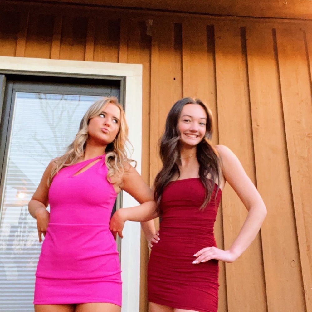 Pink Mini Dress that i wore to a school function